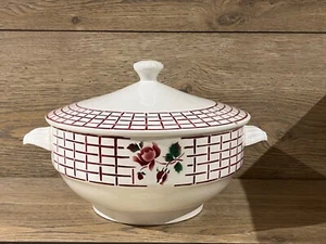 SOUPIERE  À Motif Floral Digoin Sarreguemines Modèle Rosa Vintage ANNEE 40 50 - Imagen 1 de 6
