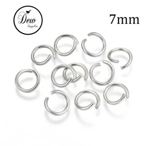 100 x 7mm stainless steel jump rings connectors jewellery making findings DIY - Bild 1 von 2