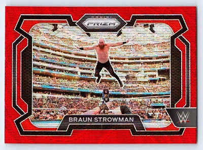 2024 Panini Prizm WWE RARE RUBY RED WAVE PRIZM #6 Braun Strowman – Raw - Image 1 of 2