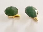 Natural Jade Gemstone Gold Plated 925 Sterling Silver Cufflinks Gift For Love