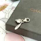 Sterling Silver Clip On Heart Feather Charm 925