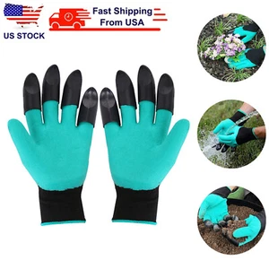 Garden Gloves with Claws Digging Planting Work Gloves Gardening Yard Safe Gloves - Picture 1 of 15