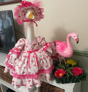 GOOSE CLOTHES ~ PINK FLAMINGO SPRING/SUMMER DRESS - GOOSE OUTFITS BY TERRI - Picture 1 of 8