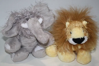 Webkinz Lion HM006 Elephant HM007 Plush Stuffed Animal 9" No Code Soft Toy Lot 2 - Image 1 of 4