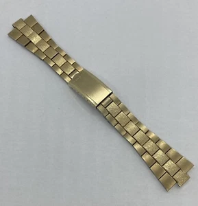 "Cinturino Orologio Bulova Duchess USA 10K Oro Finitura Campo 7,7/8 x 1"" - Foto 1 di 12