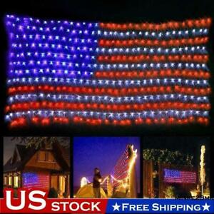 Extra Bright USA American Flag Lights Net String Light LEDs 3 x 6.5 FT Outdoor