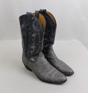 Abilene 6738 Western Cowboy Boots Blue-Gray Leather Size 9.5D Embroidered #9635 - Picture 1 of 17