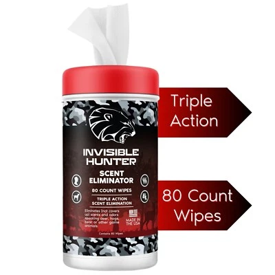 Invisible Hunter Scent Elimination 80-count Wipes; Triple Action Scent Control - Image 1 of 4