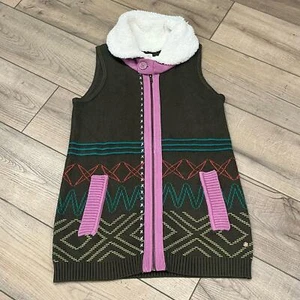 Size 14 MATILDA JANE 435 Big Idea Make Believe Sweater Vest Tween Green Lavender - Picture 1 of 7