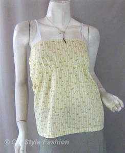 Camisa Top Girlie Sweet Floral Hippy Boho Amarilla XS/S - Imagen 1 de 4