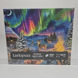 1000 Piece Jigsaw Puzzle Northern Lights Cabin Aurora Borealis - Free Shipping - Picture 1 of 8