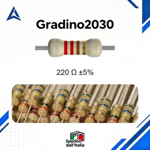 50x Resistenze Strato Carbonio 220 ohm 1/4W 0,25W 5% Resistor 220R - Foto 1 di 2
