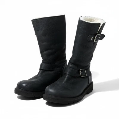 UGG Australia Womens Kensington Black Leather Sherpa Lined Winter Boots US 8 - Image 1 of 4