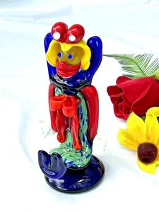 Statuina pagliaccio in vetro di Murano alta 7,5" - Foto 1 di 17