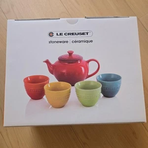 Le Creuset Rainbow Tea Set 5-Piece Set Teapot Cups Heat Resistant Microwave - Picture 1 of 12