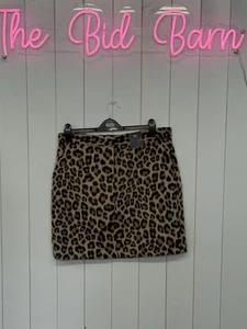 M&S Skirt Size 16 Animal Print Furry Fluffy Lined Smart Casual BNWT RRP £35 - Picture 1 of 6