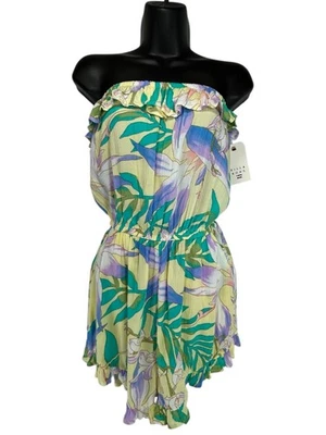 Mameluco Flor Bolsillo BILLABONG Talla S Multicolor Tropical Floral Estampado Hoja Volantes Foto 1 de 4