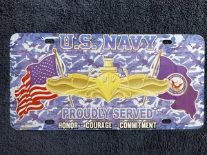 Marina de EE. UU. - ORGULLOSAMENTE SERVIDO Placa Booster Marinero Océano Militar - Imagen 1 de 5