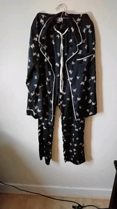 Como Sleepwear Size Large Black With Butterfly's Gorgeous Condition Gram Core... - Picture 1 of 7