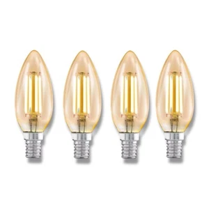 4 Pack EGLO Vintage LED Light E14 | 4W | 320lm | Dimmable | Warm White (2200K) - Picture 1 of 6