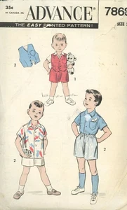 1950s Boys Advance 7868 Pattern Shirt/Vest/Shorts Sz 2 Chest21 Complete - Picture 1 of 2