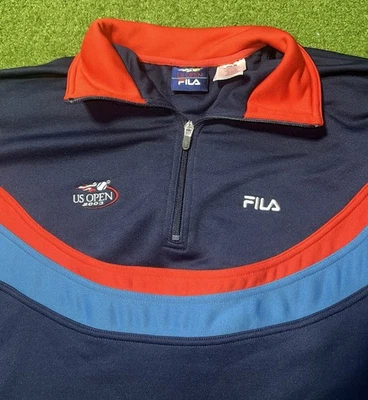 Vintage Fila Jacket 1/4 Zip Mens XL US Open 2004 Fleece Pullover Tennis - Image 1 of 4