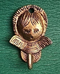 Vintage 1968 American Tack & Hardware einzelner Messinghaken Heiligenschein Mädchen Engel - Bild 1 von 5