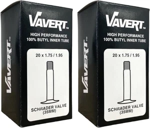 2 X BMX Inner Tubes Schrader Valve 20 x 1.75-1.95" Kids Bike 20 Inch Wheel Cycle - Picture 1 of 2