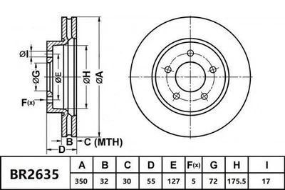 Bendix Ultimate 4WD Front Brake Rotor for Jeep Grand Cherokee WK, WK2 6.4L ESG P - Image 1 of 2