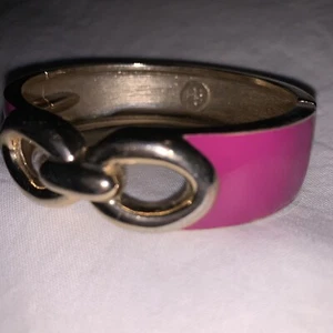 Banana Republic Purple Enamel Cuff Hinged Gold Toned Bracelet 7” - Picture 1 of 6