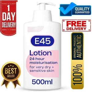 E45 moisturising Lotion Pump - 500g - Dermatological - Skin Care Cream - Picture 1 of 7