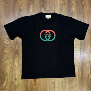 GUCCI Men's Cotton Printed Black T-shirt Size 2XL - Picture 1 of 6