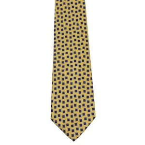 Corbata geométrica para hombre Lauren by Ralph Lauren 100 % seda amarillo azul 4" x 58" - Imagen 1 de 2