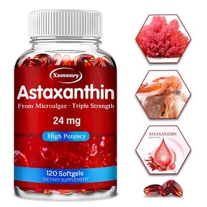 Astaxanthin 24mg - Haematococcus Pluvialis, Cellular Protection, Antioxidant - Picture 1 of 13