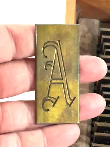 vtg New Hermes Brass 2 5/8" Engraving Alphabet Letters Numbers Set BOX - Picture 1 of 8
