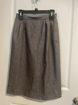Falda Sasson Gris Tweed Recta Hasta la Rodilla Secretaria-Oficina Sirena-Academia Talla 8 Foto 1 de 4