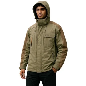 Beretta Men field jacket coat Olive Green Sz Medium EUC Outdoor Hunting Full Zip - Picture 1 of 21