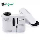 60X/100X  Mobile Phone Optical LED UV Clip Magnifier Microscope Micro Lens L2KO