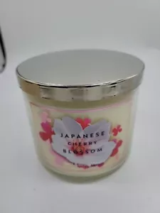Bath and Body Works Japanese Cherry Blossom 3-Wick Candle 14.5 Ounce - Picture 1 of 3