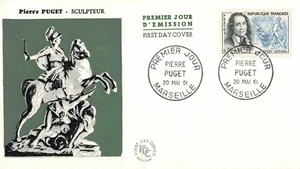 FDC envelope France PIERRE PUGET sculptor 1961 MARSEILLE - Picture 1 of 1