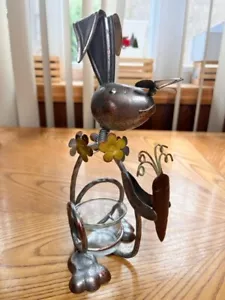 PIER ONE IMPORTS BOBBLEHEAD TEALIGHT/PORTACANDELE VOTIVO 9 1/4" CONIGLIETTO PASQUA - Foto 1 di 9