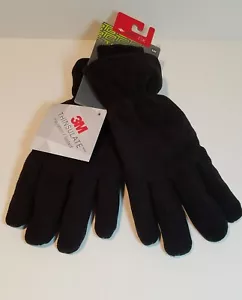 Mens Tek Gear Heat Tek Black Thinsulate WATERPROOF Microfleece GLOVES S/M - Picture 1 of 6
