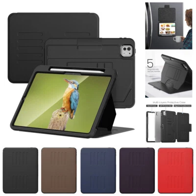 Leather Stand Case Cover For iPad Pro 13" 11" M4(2024) Air 13"M2(2024)  Air 5/4 - Image 1 of 4