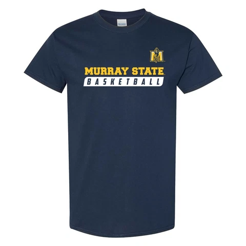 Murray State Racers Basketball Slant Unisex Licensed T-Shirt - Navy Cover