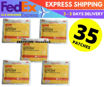 5 Pack ( 35 Patches ) LOCOA 40mg Transdermal Joint Pain Relief FAST SHIP
