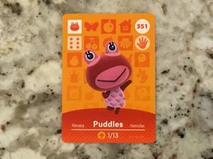 PUDDLES #351 Animal Crossing Amiibo Authentic Nintendo Mint Card From Series 4 - Picture 1 of 2