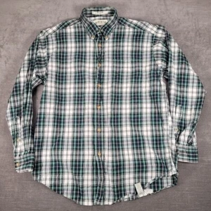 Camisa a Cuadros de Franela Orvis Para Hombres Manga Larga Con Botones Verde Blanco Mediana - Imagen 1 de 12