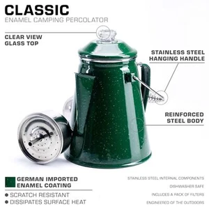 COLETTI Classic Percolator Coffee Pot — Camping Coffee Percolator Campfire Co... - Picture 1 of 6