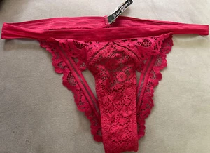 Collant Victoria's Secret Cheekini molto sexy rosso scuro nuovi con etichette medium - Foto 1 di 4