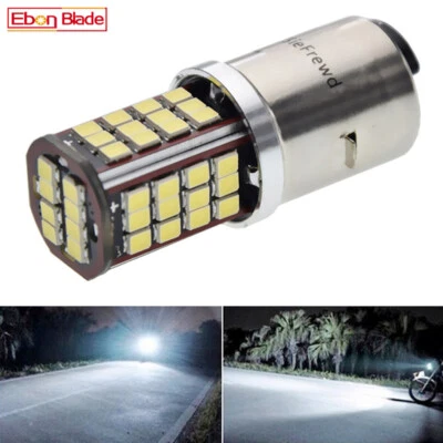 1x BA20D H6 Motorcycle LED Headlight 56SMD Dual Beam Light Bulb White 12V 24V DC Foto 1 de 4
